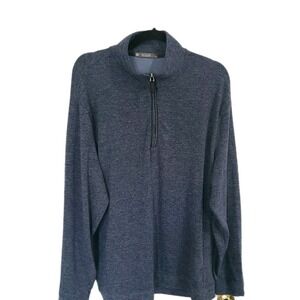 Member's Mark Men's Casual Quarter Zip Soft Stretch‎ Blue Pullover XL Sams Club